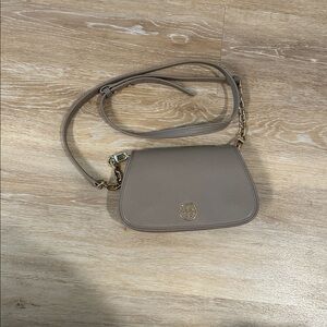 Tory Burch Taupe Leather Shoulder Bag